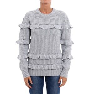MICHAEL Michael Kors wool cashmere thick ruffle knit sweater M